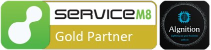 ServiceM8 Gold Partner and AIgnition logos